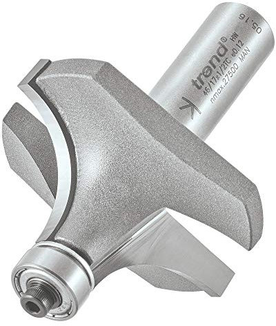 Trend Professional Bearing Guided Ovolo Router Cutter, 19mm Radius, 1/2 Inch Shank, 51mm Cut Diameter & 25mm Cut Length, Two Bearings, Tungsten Carbide Tipped, 46/17X1/2TC