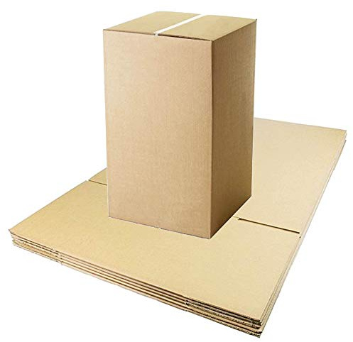 W.E. Roberts Tall Strong Double Wall Extra Large Cardboard Boxes 20 x 20 x 30 / 51cm x 51cm x 72cm 193 Litres Storage Packing Moving House Sturdy Shipping Boxes (Pack of 5)