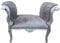 Casa Padrino Barock Schemel Hocker Grau/Silber - Sitzbank