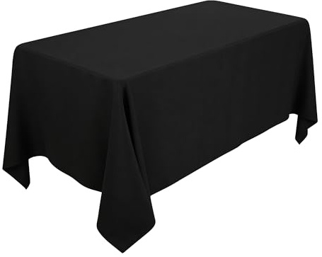 WedDecor Wedding Supply - Nappe rectangulaire en Coton et Polyester pour Mariage, Salle à Manger et fête d'anniversaire - 177,8 x 365,8 cm, Tissu, Lot de 10, Noir