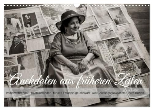 Anekdoten aus früheren Zeiten (Wandkalender 2026 DIN A3 quer), CALVENDO Monatskalender: Andenken an Oma und Opa, in schwarz-weiß, Platz für Fotos, Briefe, Zeitungsausschnitte... (CALVENDO Menschen)