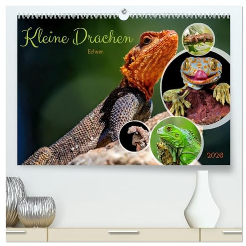 Kleine Drachen - Echsen (hochwertiger Premium Wandkalender 2026 DIN A2 quer), Kunstdruck in Hochglanz: Eine Welt voller Magie (CALVENDO Tiere)