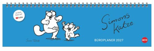 Simons Katze Büroplaner 2027: Kultiger Tischkalender für den Arbeitsplatz. Lustiger Spiral-Kalender für Simon's Cat-Fans. Wochenplaner 2027 quer.