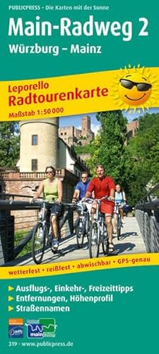 Main-Radweg 2, Würzburg - Mainz: Leporello Radtourenkarte mit Ausflugszielen, Einkehr- & Freizeittipps, wetterfest, reissfest, abwischbar, GPS-genau. 1:50000