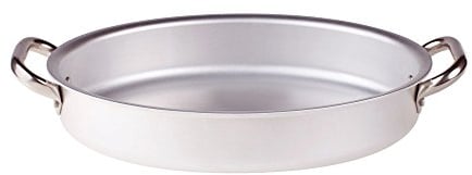 Pentole Agnelli ALMA12030 Poêle à Poisson Ovale avec 2 Poignées en Acier Inoxydable, Aluminium, 30 cm