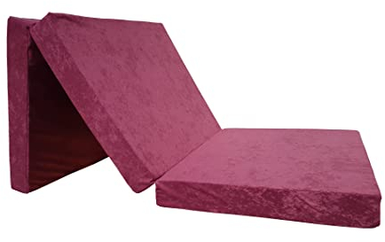 Natalia Spzoo – gemütliche Faltmatratze für einen erholsamen Schlaf – Klappmatratze mit Schaumstoffkern & abnehmbarem Bezug – 3-teilige klappbare Schlafmatte 195 x 65 x 8 cm (Violett 1224)