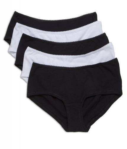 Camille Womens Underwear Five Pack of Cotton Modal Colour Mix Shorts 14 Black