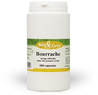 Naturellement huile bourrache + vit e 360 capsules
