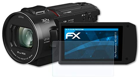 atFoliX Schutzfolie kompatibel mit Panasonic HC-VXF11 Folie, ultraklare FX Displayschutzfolie (3X)