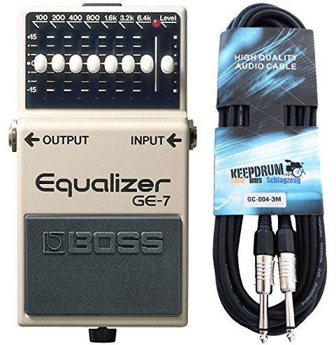 Boss GE-7 graphischer Equalizer für Gitarre + keepdrum Gitarrenkabel