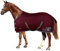Horses, Pferdekoppeldecke Horses Turnout 400 gr, Wasserdicht, Widerstandsfähig, Gepolstert, mit Kreuzgurten, Bordeaux, 135 cm
