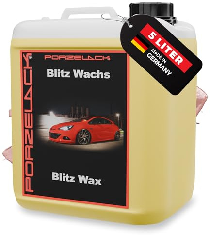 PORZELACK® Premium Autowachs, Blitz Wachs aus Carnaubawachs 5L - Sorgt für extra Glanz, Lackversiegelung & Lackpflege - Auto Wax auch für Profis & KfZ Werkstatt