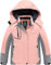 Wantdo Giubbotto da Viaggio a Vento Giaccone Sport Invernale Jacket for Work with Hooded Warm Giubbotto Running Antipioggia Bambina Rosa 152-158