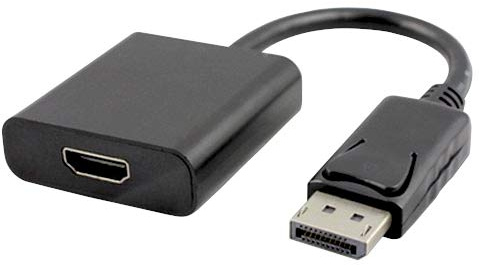 PremiumCord Displayport auf HDMI Adapter, Video 4K @ 60Hz UHD 2160p, FULL HD 1080p, 3D, DisplayPort 1.2 Stecker auf HDMI 2.0 Buchse, Länge: 20cm, schwarz