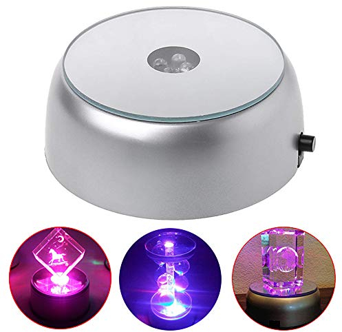 AZXAZ Base lumineuse ronde et lumineuse multicolore LED pour verres à cocktail transparents (7 cm)