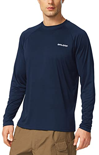 baleaf UV Shirt Herren Wasser UV-Schutz UPF 50+ Rashguard Sonnenschutz Langarm Shirt DunkelblauXXL