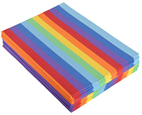 ewtshop® Regenbogen Moosgummi, 20 Bögen im Format DIN A4, Schaumstoff für Bastelarbeiten, DIY-Ideen