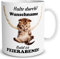 TRIOSK Tasse Katze lustig Spruch mit Namen personalisiert Halte Durch Geschenk für Arbeit Büro Katzenfreunde Frauen Freundin, Keramik 300ml