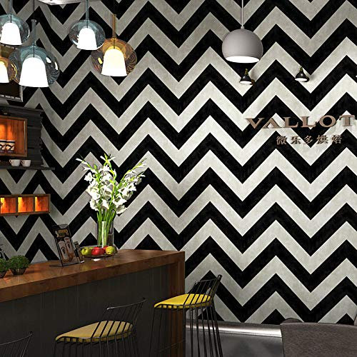 WERTMN Papiers peints Papier peint motif de zèbre noir et blanc ondulé moderne ligne géométrique minimaliste courbe restaurant bar fond d'écran