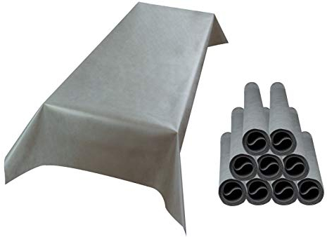 Sensalux Tischdecke, abwaschbar, Vorteilspack, 10 Stück, 1,18m x 2,5m, Grau