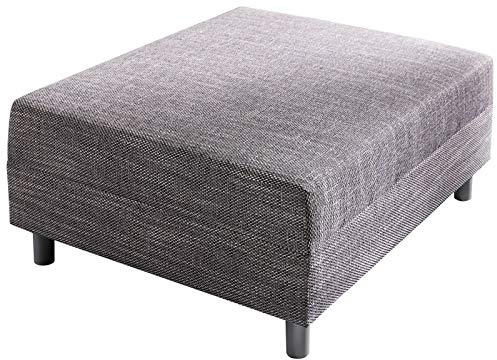 DELIFE Sofa-Hocker Clovis Hellgrau Modul B98 x T83 Strukturstoff Sitzhocker