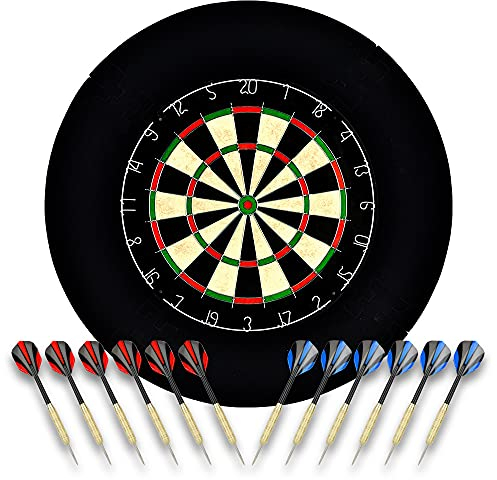 Dartboards Sisal Dartscheibe mit Abnehmbare Zahlenring und 18g Steel-Dartpfeile