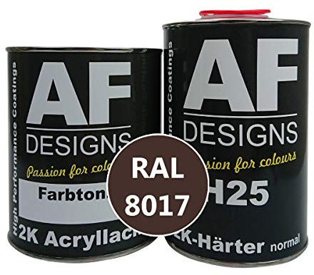 Alex Flittner Designs 2K Lack 1,5 kg Set RAL 8017 SCHOKOLADENBRAUN glänzend | 2K Acryl Set nach RAL - Wahlweise in hochglanz, seidenmatt, matt oder stumpfmatt
