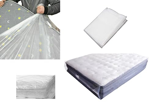 Just Accessories® 4ft 6 Double Heavy Duty Mattress Bags For Storage Moving Removal Mattress Polythene Protector Cover 4’6” x 6’3” / 135 x 190cm / 53 x 75ins