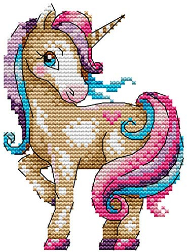 Awesocrafts Kreuzstich Stickpackungen, Die Magisch Einhorn Tiere Bilder Vorlagen Stickerei Set Zählmuster