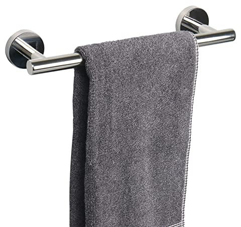 TocTen Barre porte-serviettes de bain en acier inoxydable SUS304 épais pour salle de bain, porte-serviettes mural robuste - 30,5 cm - Chrome
