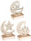 caicainiu 3 x Ramadan Eid Mubarak Ornamente Holz Mond Stern Form Licht Muslim Ramadan Tisch Licht Handwerk Desktop Dekoration für Muslim (3)
