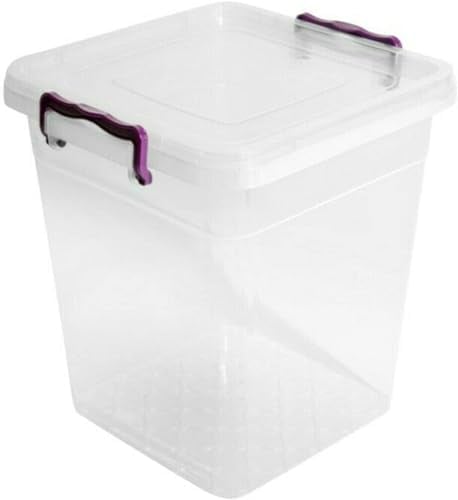 Easy Shopping® Clear Plastic Storage Box Lid Clip Locking Office Home Kitchen Food Container Multi-Purpose (5L Deep Container)