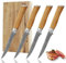 Wakoli Olive 4 teiliges Steakmesser Set I 12,5 cm Klingen gefertigt aus 67 Lagen Damaststahl mit VG10 Kern I Profi Steakbesteck Set mit Olivenholzgriff I Damastmesser Steakmesser in Holzbox