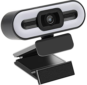 PIPRE Web-Q2 1080P Full HD Webcam,Eingebautes einstellbares Fülllicht und Dual Noise Cancelling Mikrofone Q2 Webcam,1080P Webkamera für PC, Desktop, Laptop