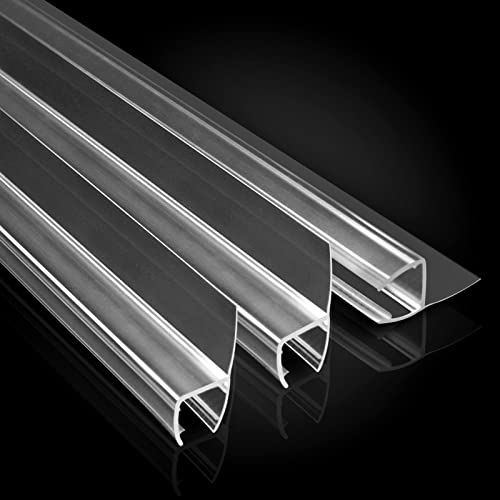 Shower Door Bottom Seal, 3 Pack x 39Inch Frameless Shower Door Side Seal Strip for 3/8 Inch Glass Shower Door Sweep Framed Weather Stripping Clear, Shower Door Seal H-Type to Stop Leak