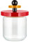 Alessi ES16/75 Barattolo Ermetico in Vetro con Coperchio in Legno di Faggio, 100 Values Collection, Acciaio, Giallo/Nero/Rosso