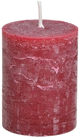 Stumpenkerze, durchgefärbt, bordeaux rot 9 x 6,8 cm - Kerze für Adventskranz, Kerzen