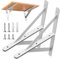 4 Stück Regalhalterungen Schwerlast-Träger 90 Grad Wand-Winkel Regalhalterung Metall Regalträger mit Schrauben Wand Regalträger Eisen Regalwinkel für Winkel Regal (300×190mm)，Weiß