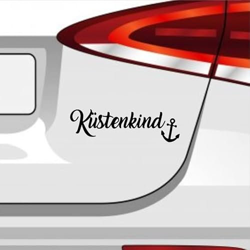 Küstenkind Aufkleber Sticker Anker Hamburg Sylt Rügen Hafen Fisch Küste Farbe: Schwarz 20x6cm