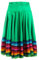 CHICTRY Damen Flamenco Dance Lange Rock Maxirock Tanzrock Faltenrock Tango Latein Walzer Bauchtanz Ballroom Wettbewerb Kostüm Grün A XXL
