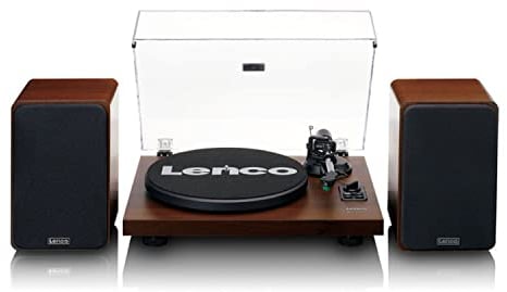 Lenco LS-600WA - Giradischi Bluetooth® - Giradischi con due altoparlanti esterni e 2 x 30 Watt RMS - Noce
