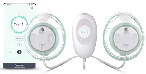 Elvie Stride 1.0 Doble – Sacaleches Eléctrico Doble Manos Libres con Motor de Grado Hospitalario – Extractor de Leche Materna Silencioso, Portátil, Recargable y sin BPA (2 Contenedores, 2x150 ml)