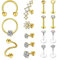 Rajnard Belly Button Bar 14G 8mm Gold Belly Bars Chirurgenstahl CZ Diamant Bauchnabel Piercing Nabel Bar Bauchnabel Ring Piercing Schmuck für Frauen Männer