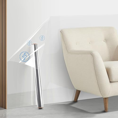 Loiion Klar Elektrostatische Folie, Wand Schutzfolie Ohne Kleber, Spritzschutz für Küchenrückwand, Schutz für Wände, Möbel, Büro, Schule, 1000cm