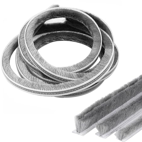 10M Bürstendichtung Türdichtung 5mm(B) x 6mm(D), Türbodendichtung Insektenschutz, Dichtungsbürste für Tür, Fenster, Kleiderschränk,Zugluftstopper für Türen