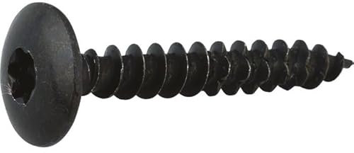 Vis penture - Viswood - Tête cylindrique bombée - TX - Acier zingué noir - 6 x 80 mm - Boîte de 100