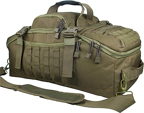 3-in-1-Militär-Rucksack, Reisetasche, Reisetasche für Wochenende, Fitnessstudio, Reisen, Workout, Einsatz, Grün , Large (85L), 3-in-1 Turnbeutel