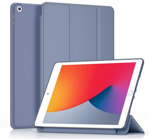 Carcasa para iPad 9º 2021/8º 2020/7º 2019, iPad de 10,2 pulgadas, funda con suspensión y despertador automática, para iPad 9/8/7 (lavanda)