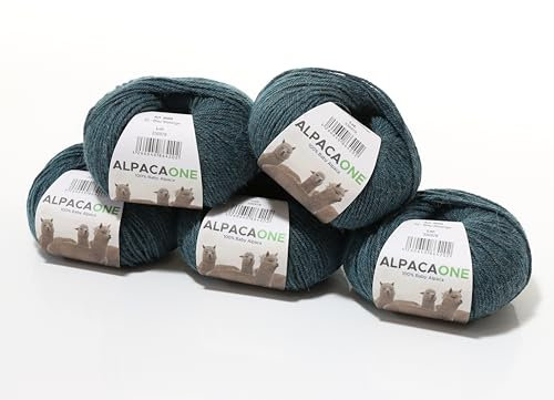 250 Gramm 100% Baby Alpaka Wolle 112m 4-4,5 Nadelstärke Nm 4/9 Strick-Häkel Garn Strickwolle Farbe: Blau Melange