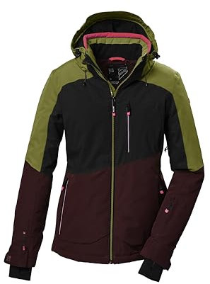 killtec Damen Skijacke/Funktionsjacke mit abzippbarer Kapuze, Schneefang und Unterarmventilation KSW 37 WMN SKI JCKT, kiwi, 44, 41971-000